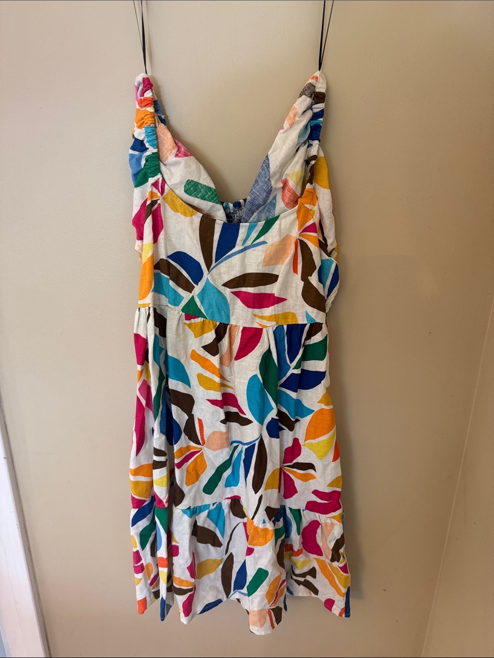 Tabitha Multicolor Leaf-Print Mini Dress